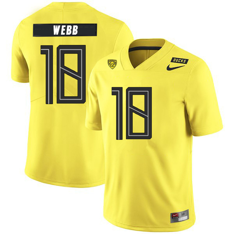 2019 Men #18 Spencer Webb Oregon Ducks College Football Jerseys Sale-Yellow